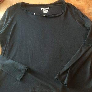 Organic Cotton Long Sleeved Basic Black Top RXB